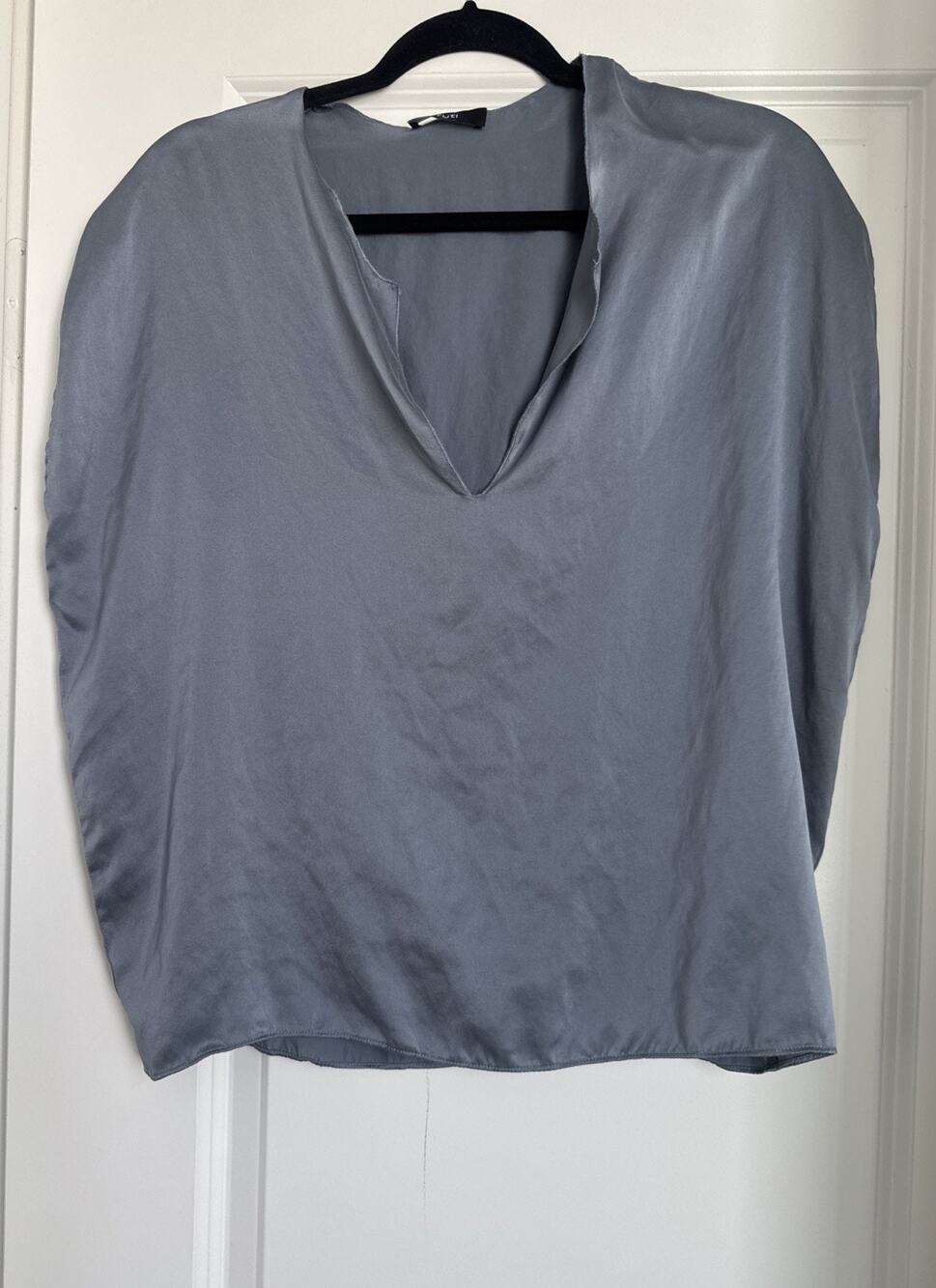 Ruti The All Day Washable Silk Top Steel Blue Gray Women’s Size XS/S